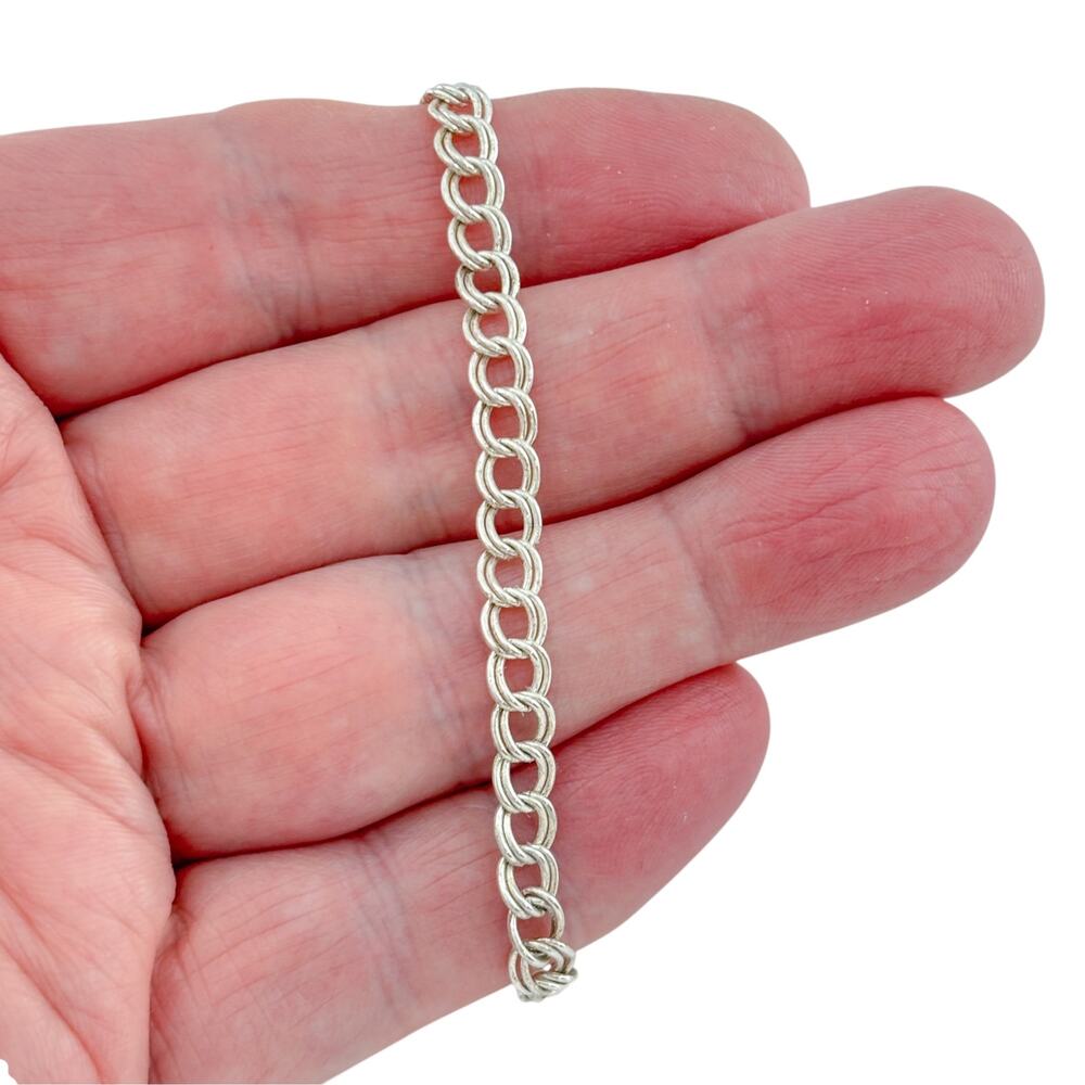 Vintage Sterling Silver 925 Italy Curb Chain Bracelet 7.25"
